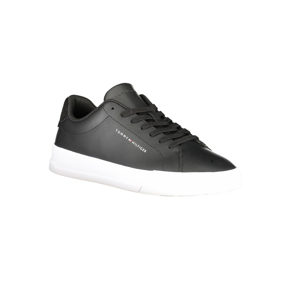 Tommy Hilfiger Schwarzes Leder Herren Sneaker