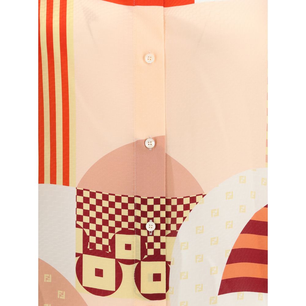 Fendi Seidenhemd mit Muster in Multicolor