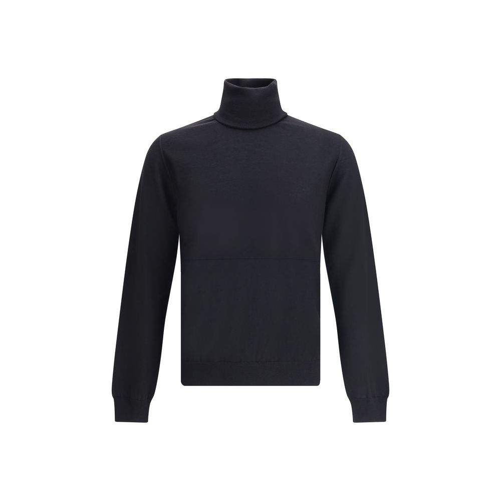 Jil Sander Schwarzer Woll-Fleece-Sweatshirt