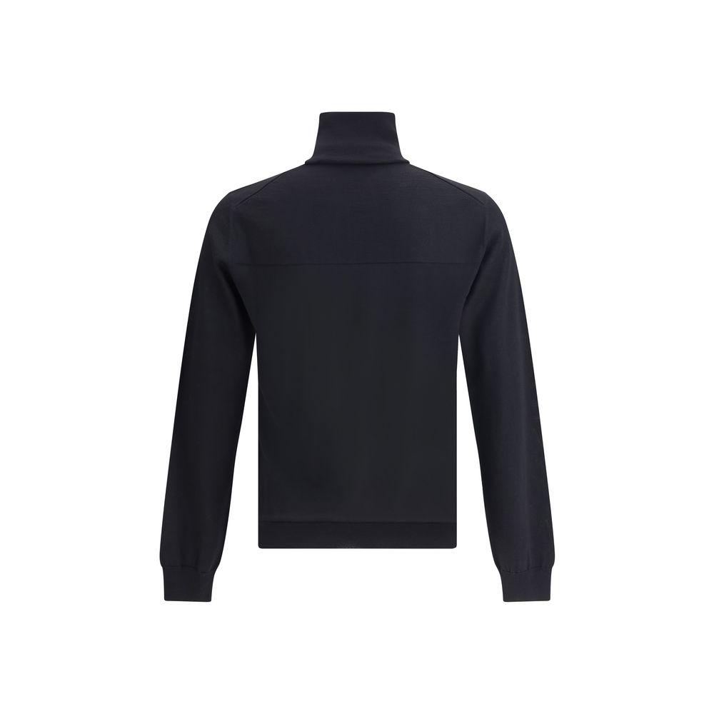Jil Sander Schwarzer Woll-Fleece-Sweatshirt