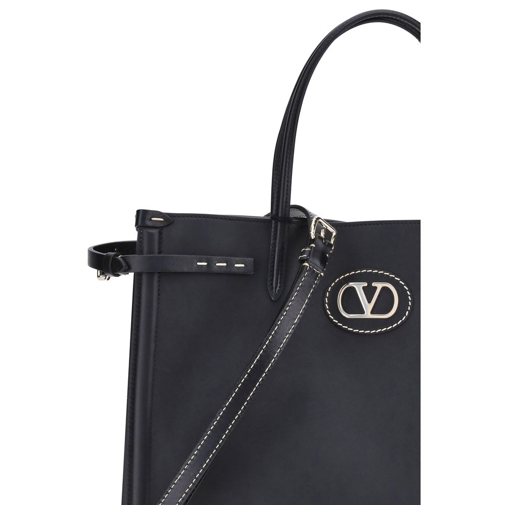 Valentino Garavani Schwarze Kalbshaut Bos Taurus Schultertasche