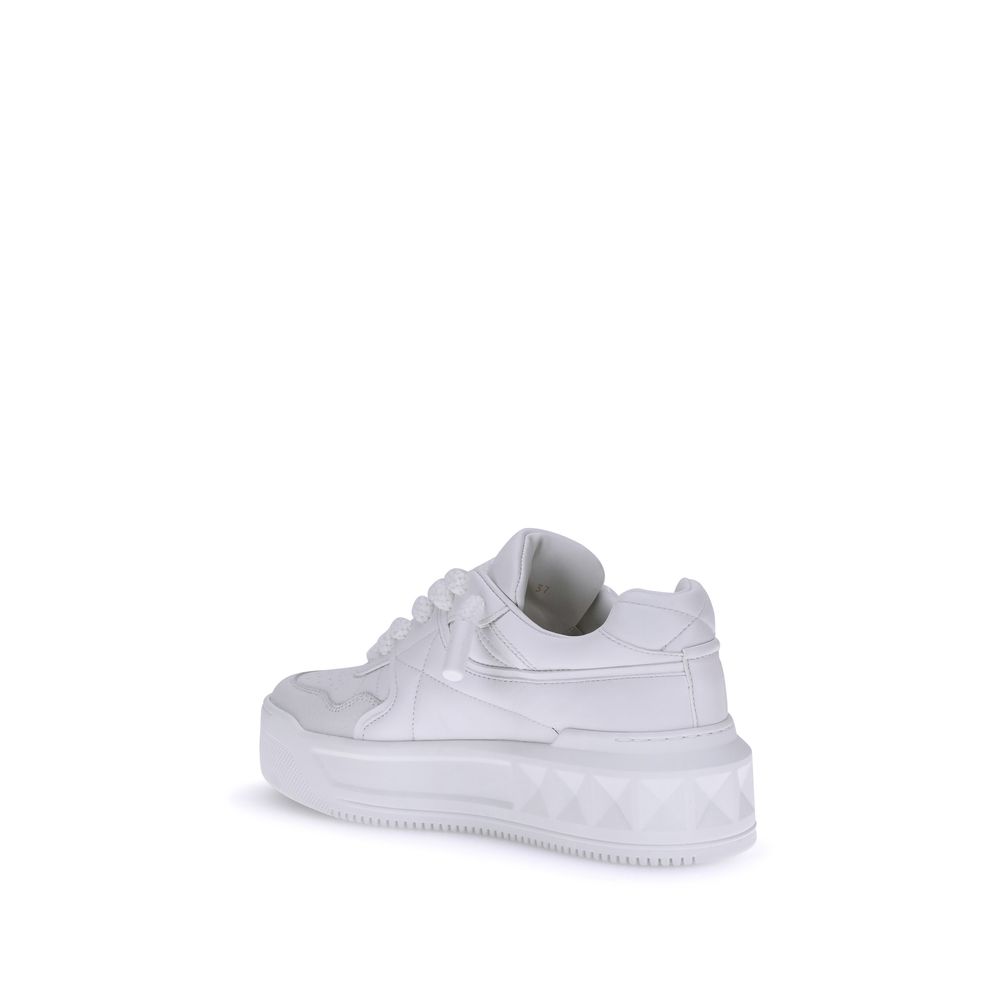 Valentino Garavani White Calfskin Bos Taurus Chunky Sneakers