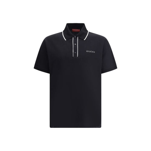 Gucci Schwarzes Baumwoll-Poloshirt