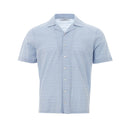 Gran Sasso Blue linen and cotton short-sleeved shirt