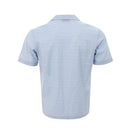 Gran Sasso Blue linen and cotton short-sleeved shirt