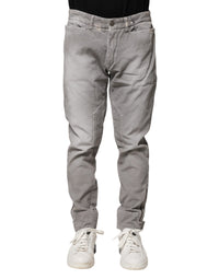 Balmain Hellgraue gewaschene Skinny Fit Herren Denim Jeans