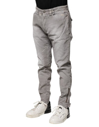 Balmain Hellgraue gewaschene Skinny Fit Herren Denim Jeans