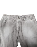 Balmain Hellgraue gewaschene Skinny Fit Herren Denim Jeans