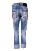 Dsquared² Blaue Skinny Denim-Jeans aus gewaschener Baumwolle mit mittlerer Taille