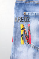 Dsquared² Blaue Skinny Denim-Jeans aus gewaschener Baumwolle mit mittlerer Taille