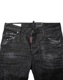 Dsquared² Schwarze Skinny-Jeans aus gewaschener Baumwolle mit mittlerer Taille