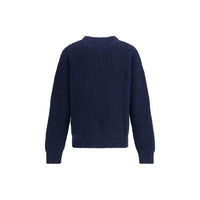 Jil Sander Blauer Fleece-Wollpullover