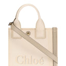 Chloé Beigefarbene Baumwollhandtasche