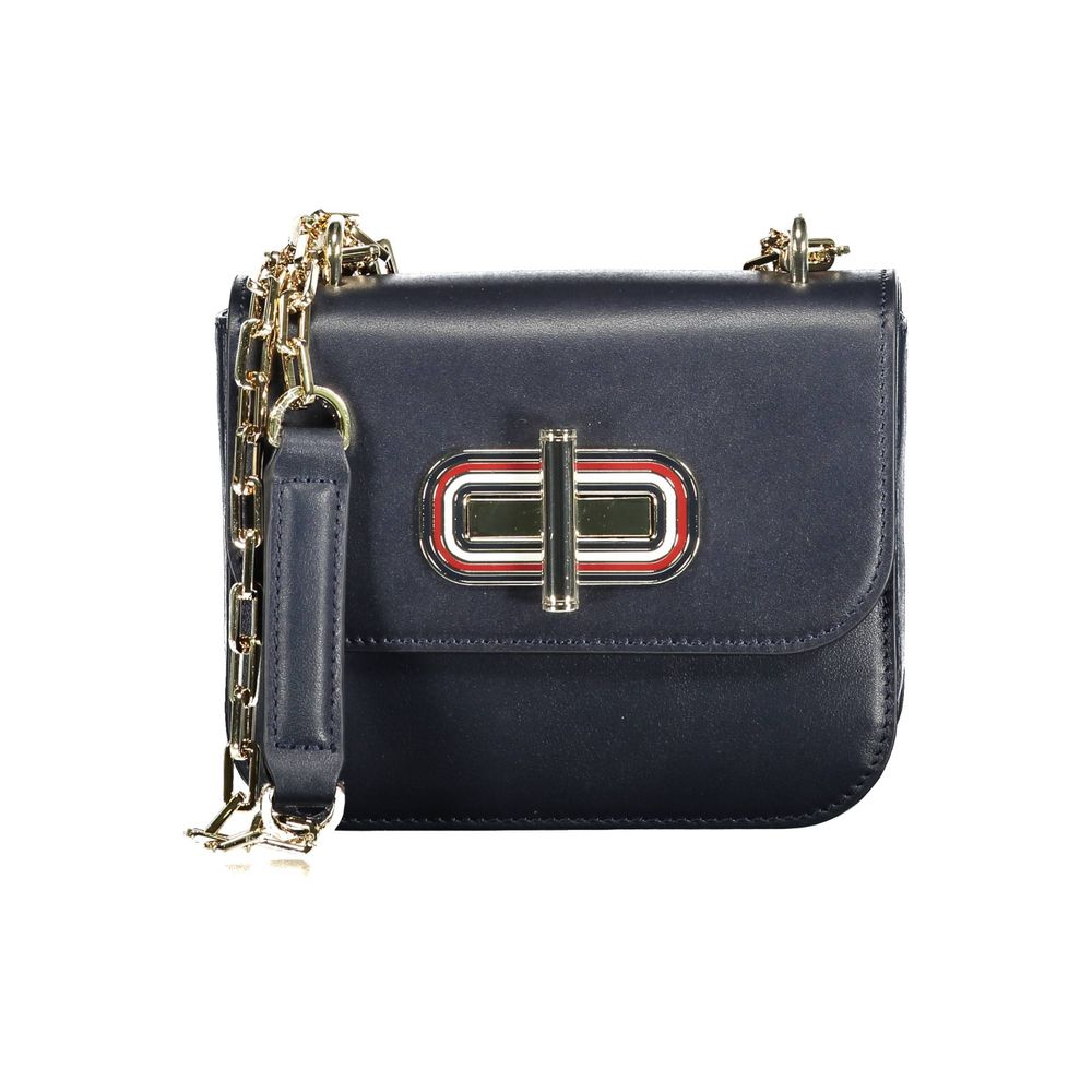 Tommy Hilfiger Blaue Lederhandtasche