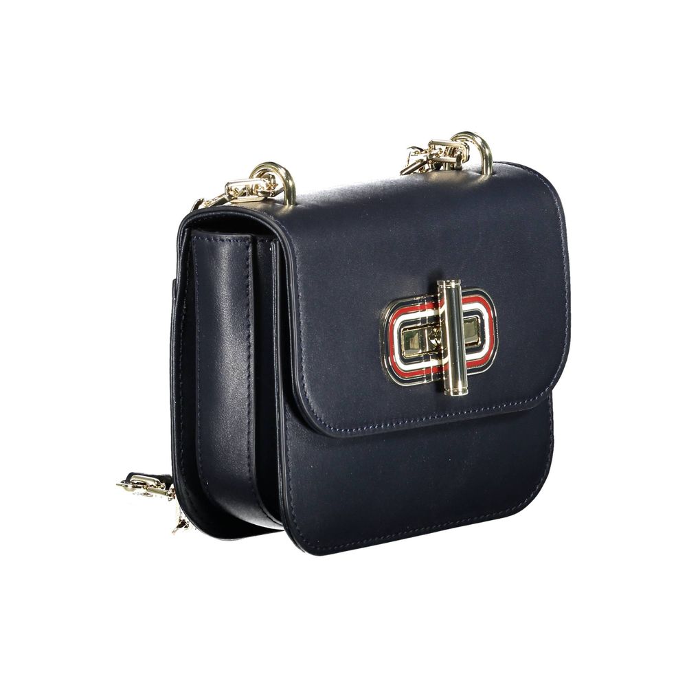 Tommy Hilfiger Blaue Lederhandtasche