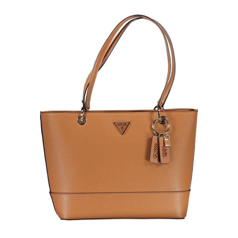 Guess Jeans Braune Polyethylen-Handtasche
