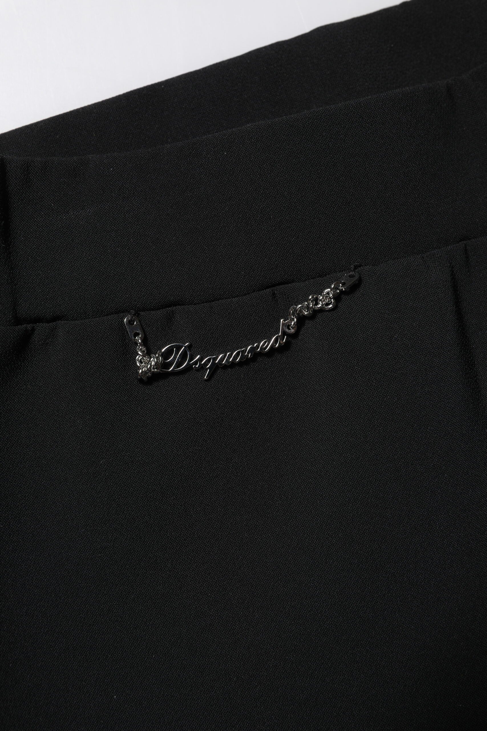 Dsquared² Schwarze Schlaghose mit hoher Taille aus Polyester