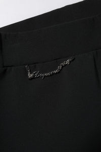 Dsquared² Schwarze Schlaghose mit hoher Taille aus Polyester