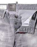 Dsquared² Graue verwaschene Denim-Jeans mit mittlerer Taille, konisch zulaufend