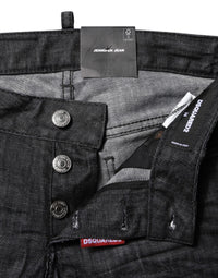 Dsquared² Schwarze Skinny Denim-Jeans aus Baumwolle mit niedriger Taille