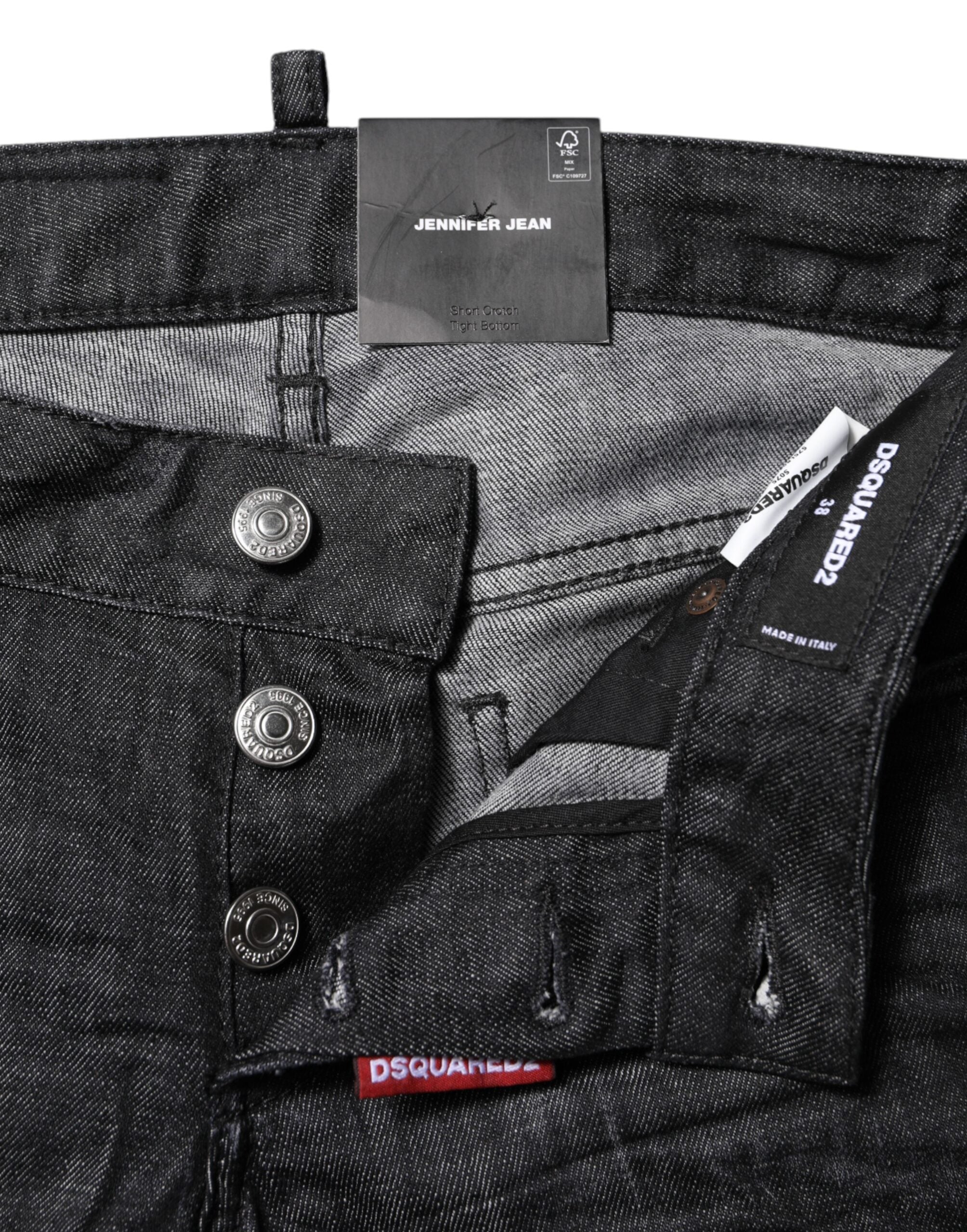Dsquared² Schwarze Skinny Denim-Jeans aus Baumwolle mit niedriger Taille