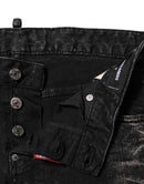 Dsquared² Schwarze verwaschene Denim-Jeans mit mittlerer Taille, konisch zulaufend