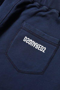 Dsquared² Blaue Jogginghose mit mittlerer Taille aus Baumwolle