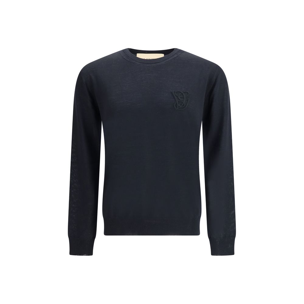 Valentino Schwarzer Woll-Fleece-Pullover