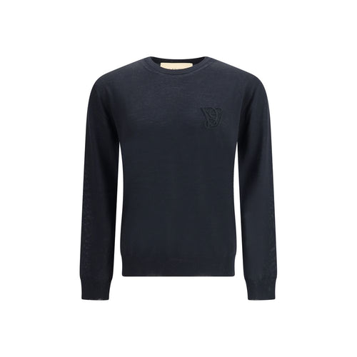 Valentino Schwarzer Woll-Fleece-Pullover