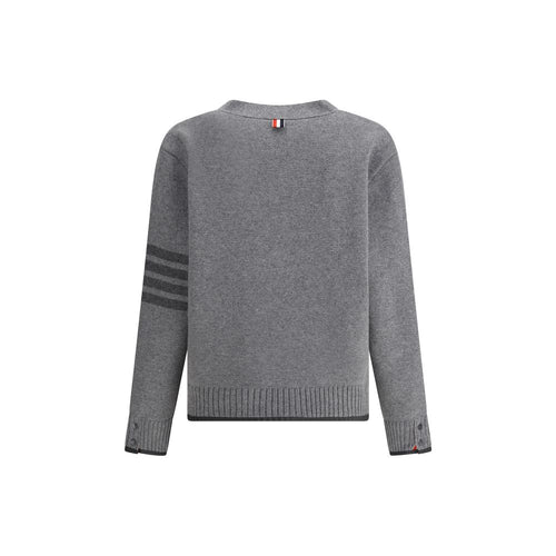 Thom Browne Grauer Merino-Wollcardigan