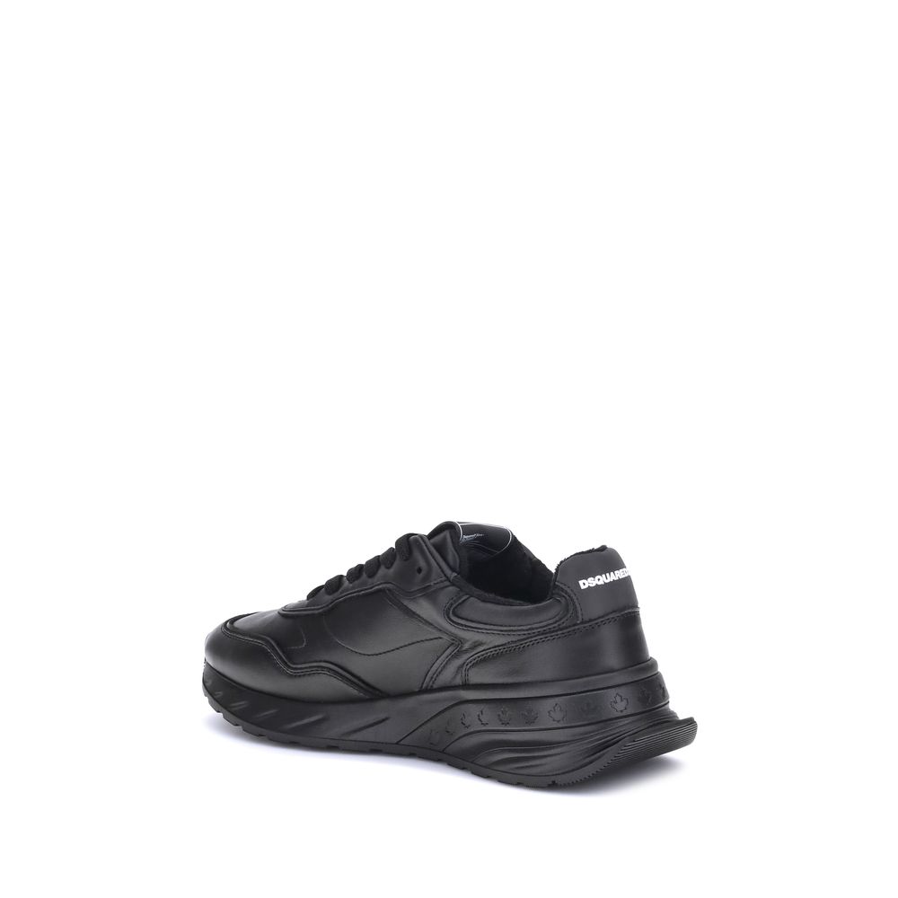 Dsquared² Black Calfskin Sneakers Bos Taurus