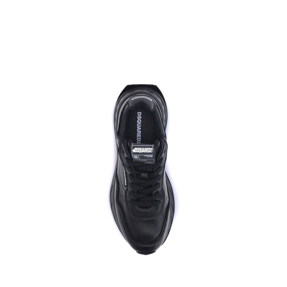 Dsquared² Black Calfskin Sneakers Bos Taurus