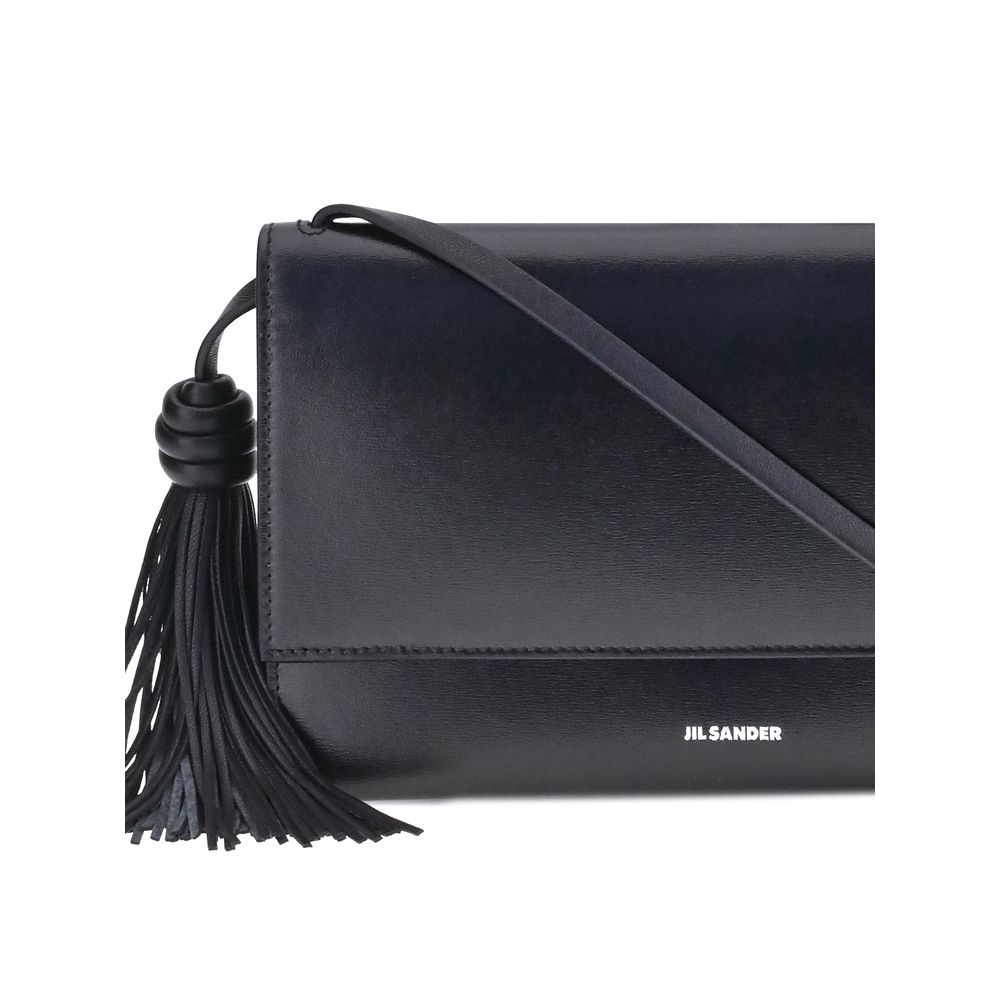 Jil Sander Black Calfskin Bos Taurus Shoulder Bag