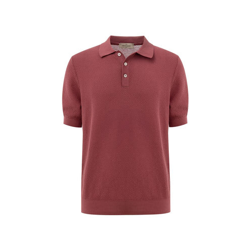 Gran Sasso Rotes Baumwoll-Poloshirt
