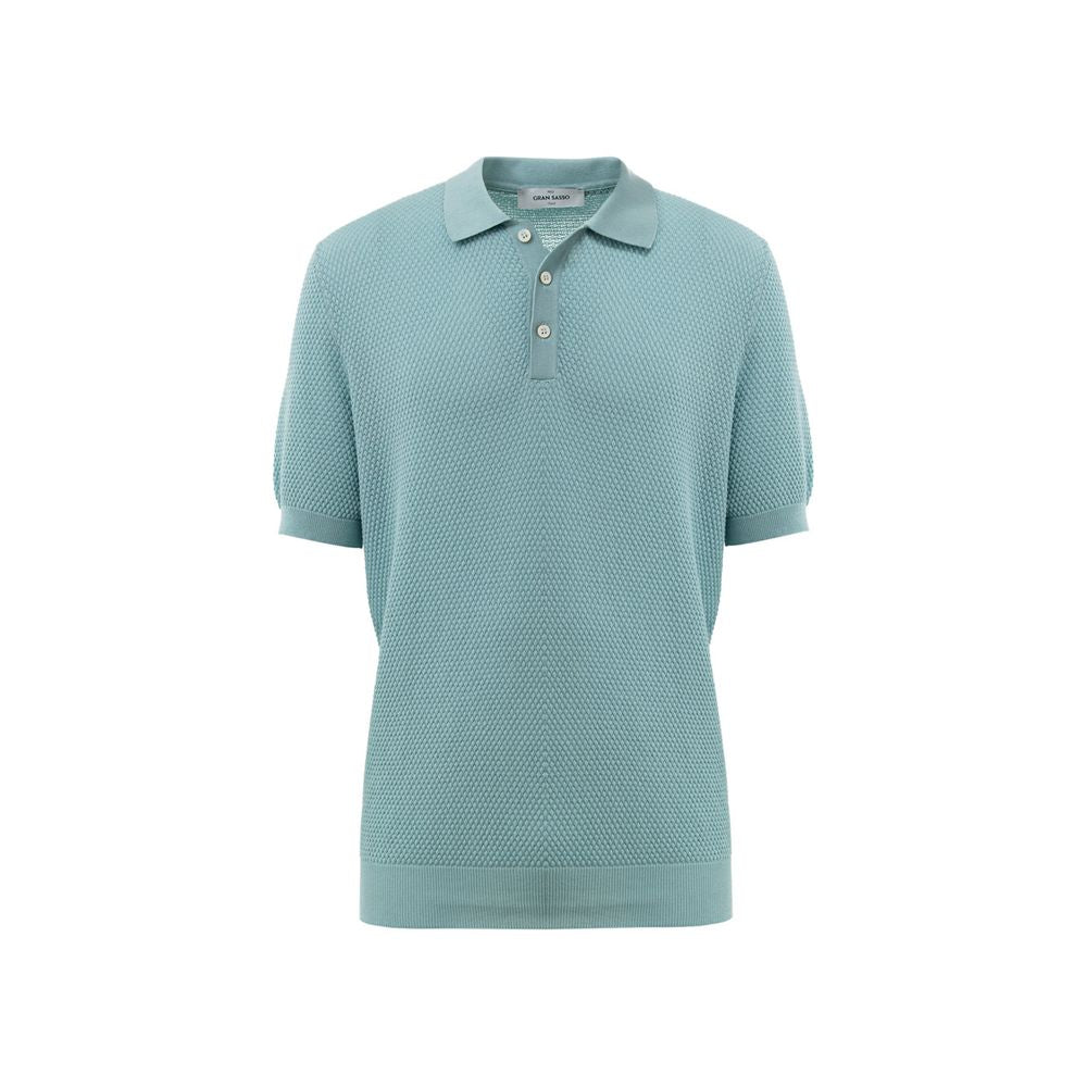 Gran Sasso Blaues Baumwoll-Poloshirt