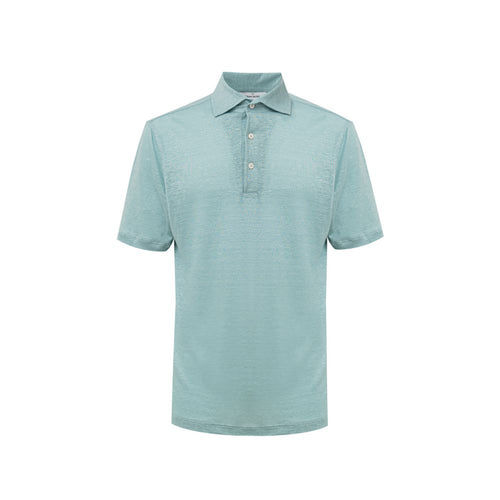 Gran Sasso polo shirt in blue linen