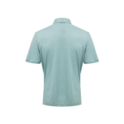 Gran Sasso polo shirt in blue linen