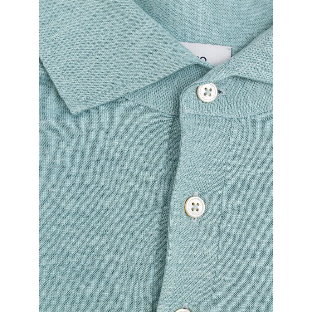 Gran Sasso polo shirt in blue linen