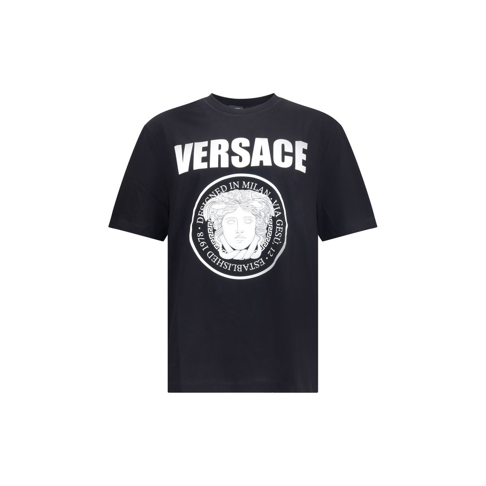 Versace Schwarzes Baumwoll-T-Shirt
