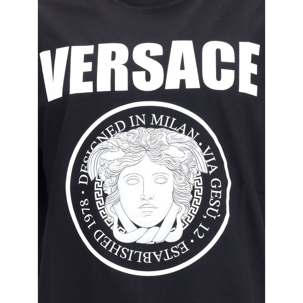 Versace Schwarzes Baumwoll-T-Shirt