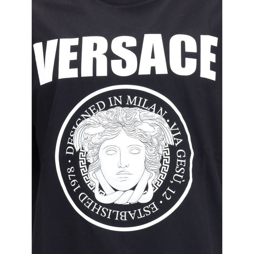 Versace Schwarzes Baumwoll-T-Shirt