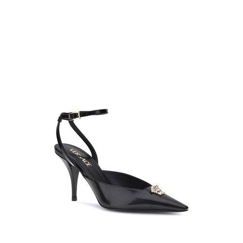 Versace Schwarze Kalbsleder Bos Taurus High Heels