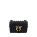 PINKO Schwarze Kalbshaut Bos Taurus Schultertasche
