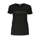 Patrizia Pepe Schwarzes T-Shirt aus Bio-Baumwolle für Frauen