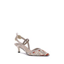 Fendi Cremefarbene Polyamid-Pumps mit mittlerem Absatz