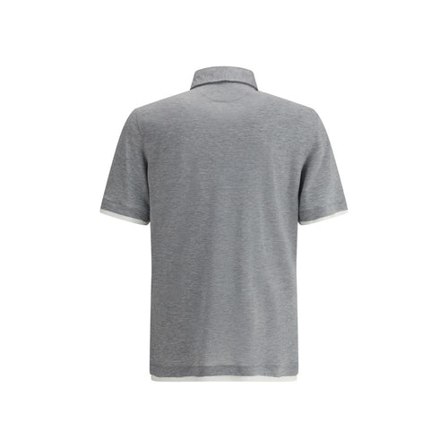 Brunello Cucinelli Graues Baumwoll-Poloshirt