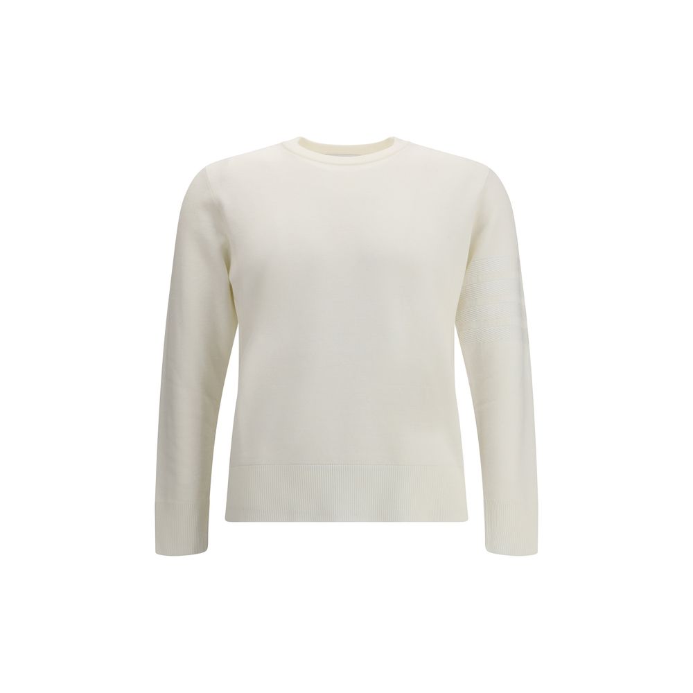 Thom Browne Weiße Wollfleece-Sweatshirt