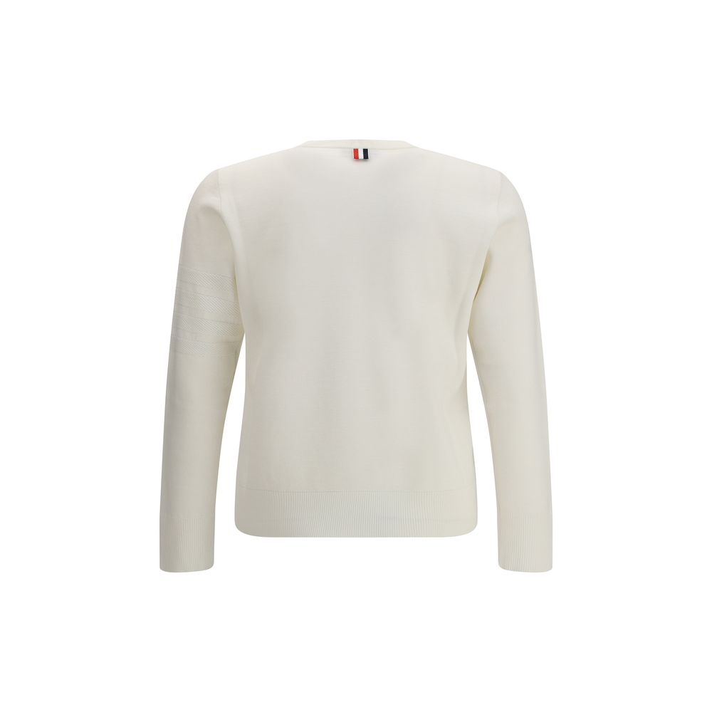Thom Browne Weiße Wollfleece-Sweatshirt