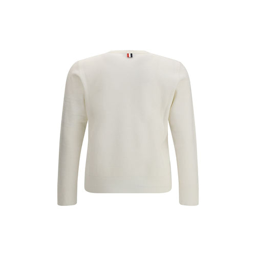Thom Browne White Wool Fleece Sweatshirt