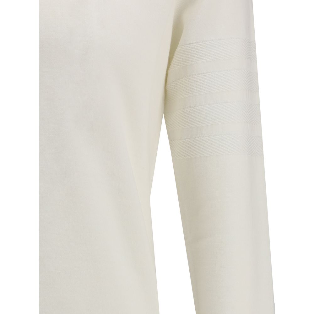 Thom Browne White Wool Fleece Sweatshirt